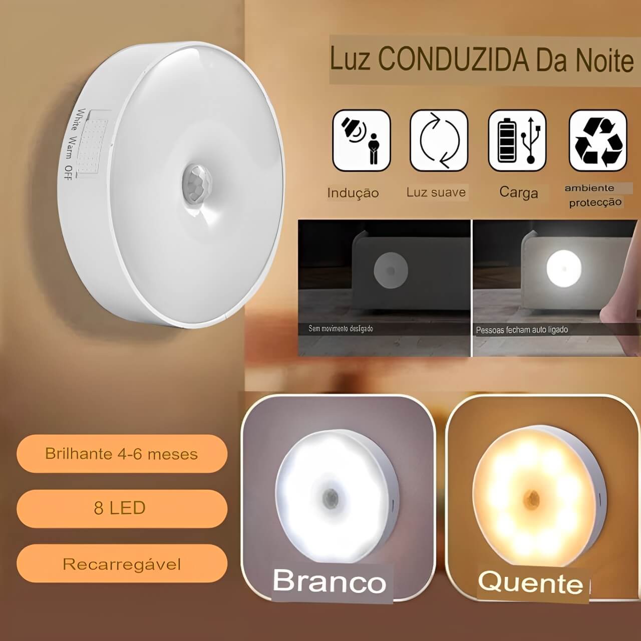 Lâmpada Parede Sensor