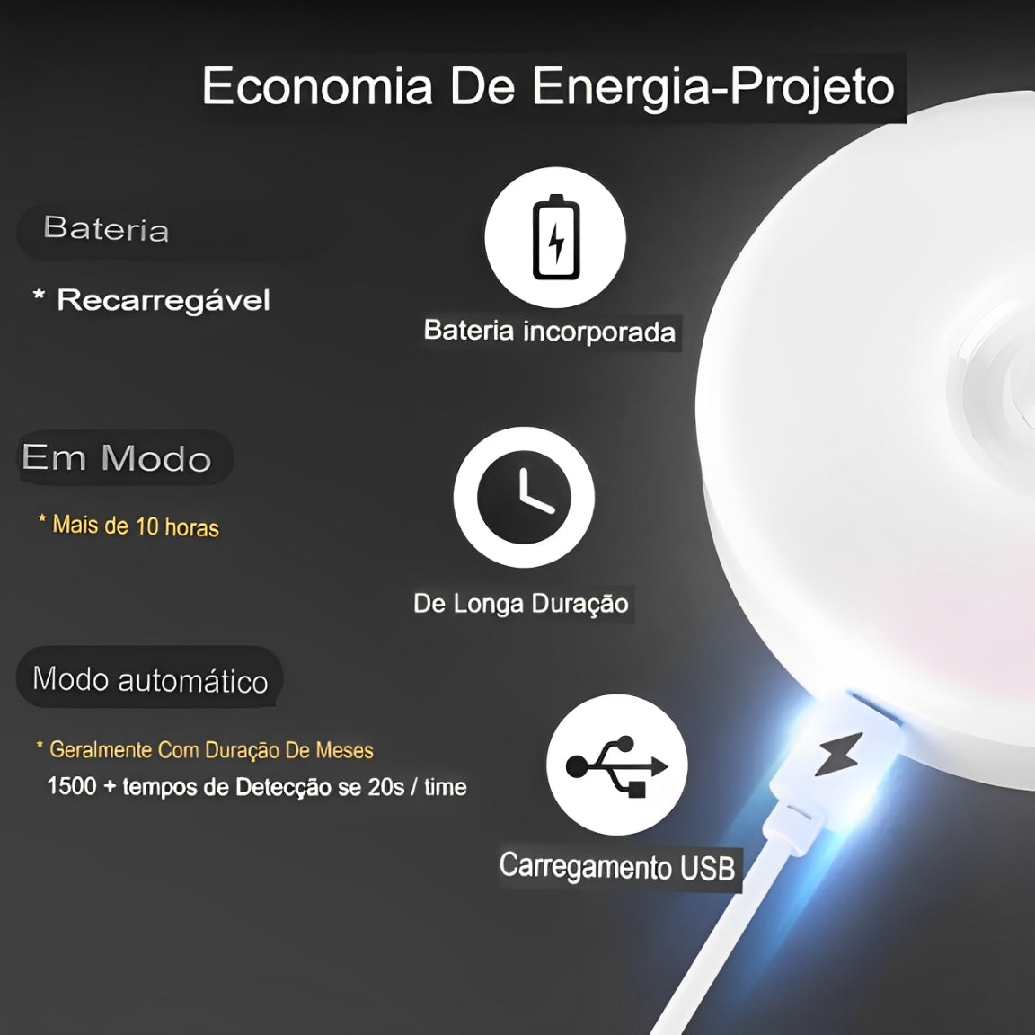 Lâmpada Parede Sensor