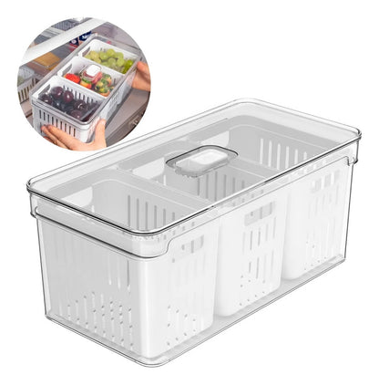 Organizador de Geladeira com 3 Cestos