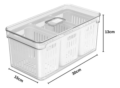 Organizador de Geladeira com 3 Cestos