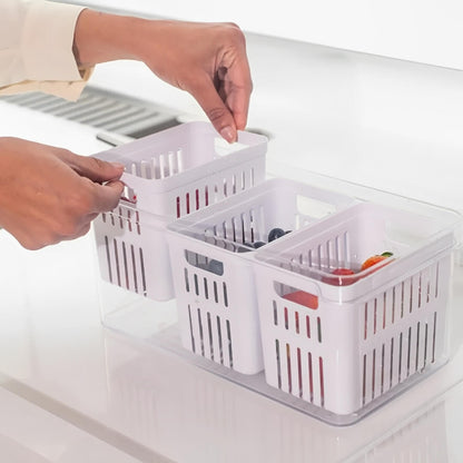 Organizador de Geladeira com 3 Cestos