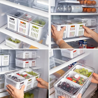 Organizador de Geladeira com 3 Cestos