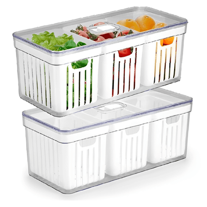 Organizador de Geladeira com 3 Cestos